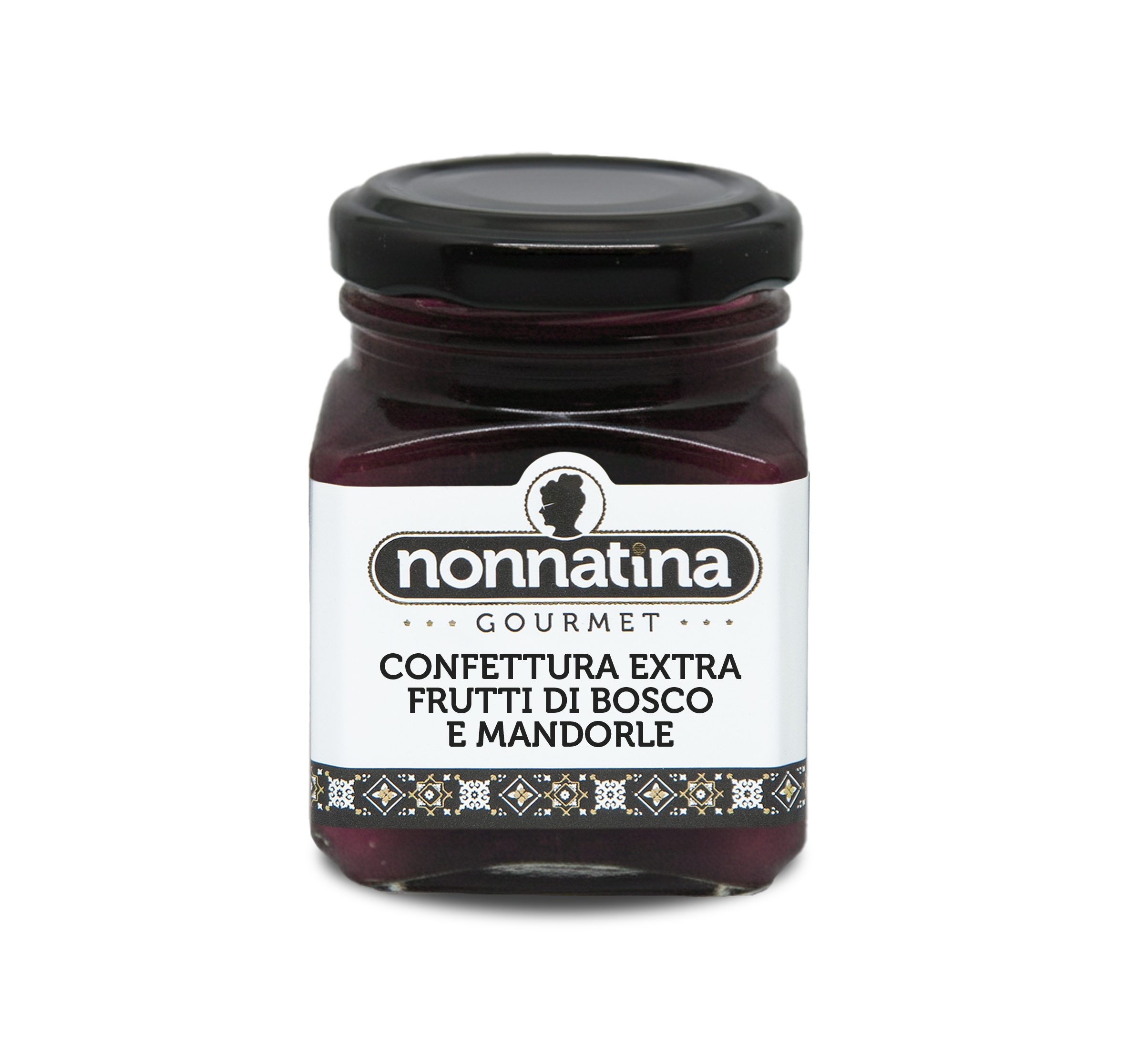 Frutti_di_bosco_e_Mandorle_95g Confettura extra di frutti di bosco alle mandorle vetro 100 gr - immagine 1