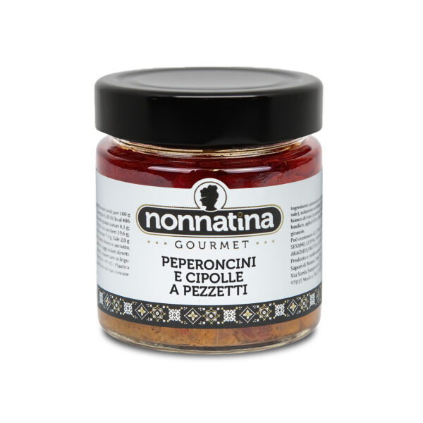 Pezzetti di peperoncini e cipolle - Gourmet - vetro 180 gr