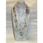 Collana Multifili in agata Lilla