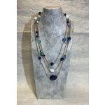 Collana Multifili Agata Blu