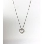 COLLANA ORO BIANCO CUORE DIAMANTI