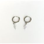 ORECCHINI CERCHIETTO ORO BIANCO PENDENTE