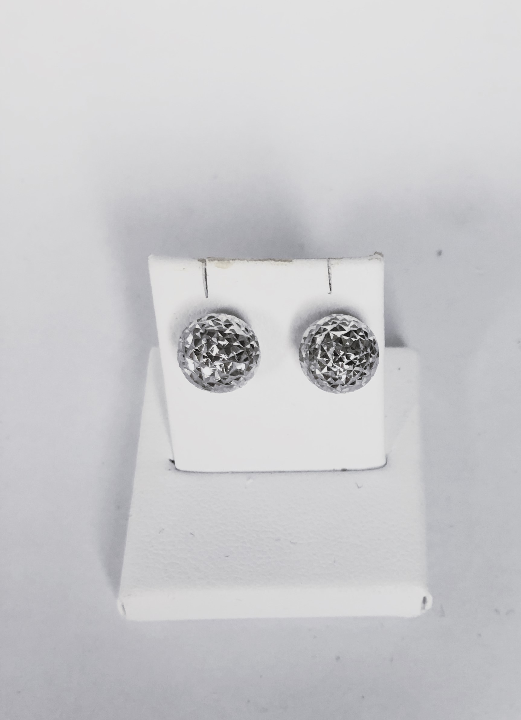 IMG_3584 ORECCHINI ORO BIANCO BOULE DIAMANTATE - immagine 1