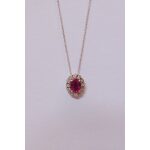 COLLANA ORO RUBINO E DIAMANTI