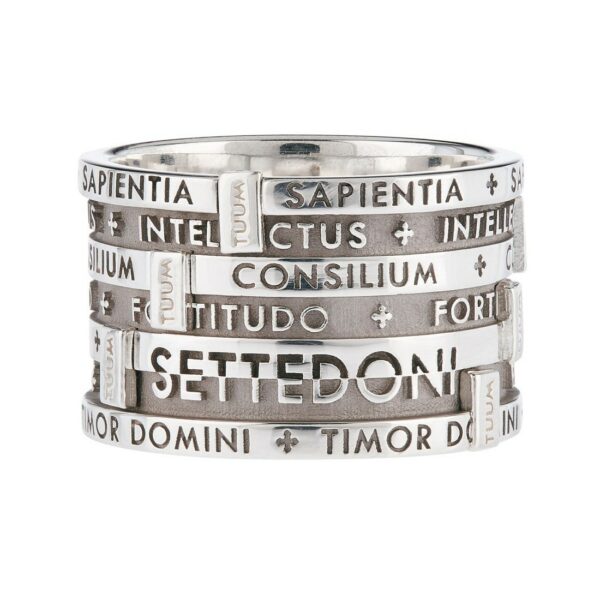 ANELLO TUUM 7 DONI ARGENTO RODIATO MISURA XXIV