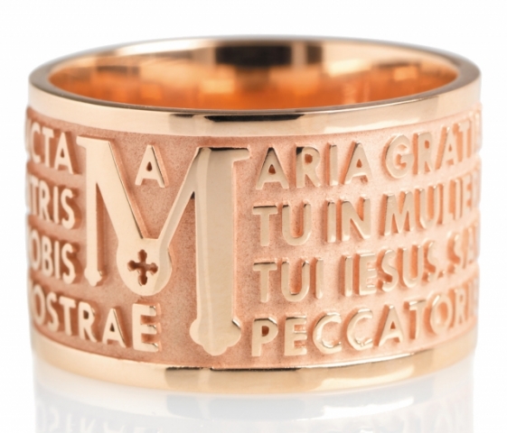 ANELLO TUUM AVE MARIA ORO ROSA MISURA XIV