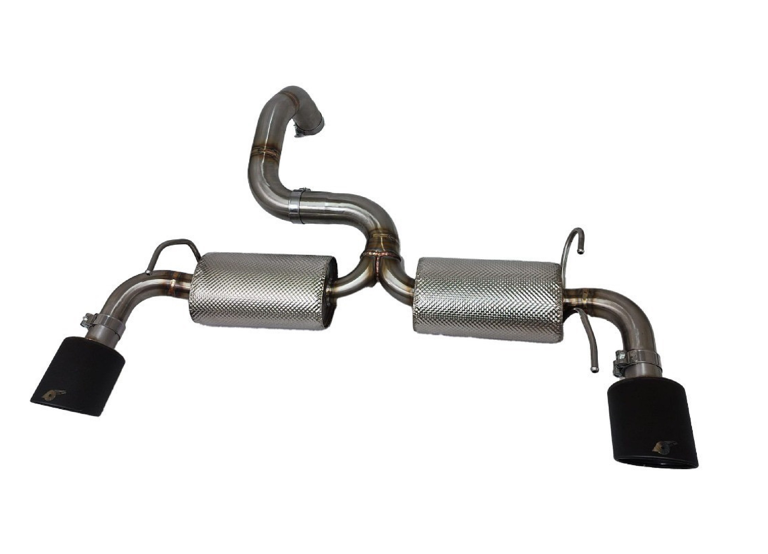 5 TERMINALE DI SCARICO SILENZIATO FINALI NERI SATINATI 110MM - immagine 1