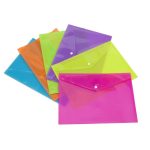 Cartelletta di plastica a busta con bottone formato A4